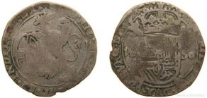 Coins of Spain: Low countries feudal Duchy of Brabant Spanish possession 1650 1 Schelling - Philip IV Silver (.582)